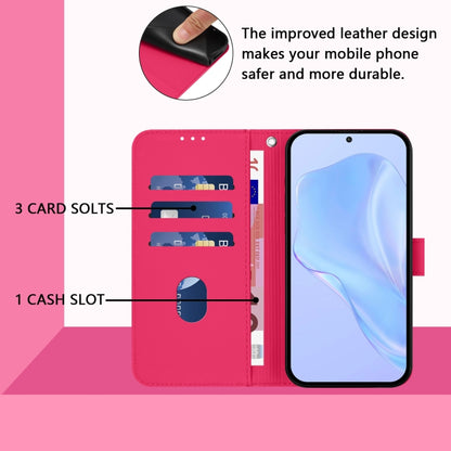 For Tecno Spark Go 2024 4G Skin Feel Solid Color Leather Phone Case with Lanyard(Rose Red) - Tecno Cases by buy2fix | Online Shopping UK | buy2fix