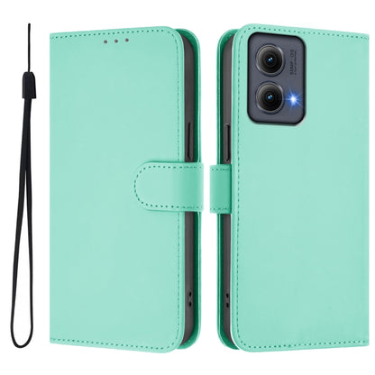 For Motorola Edge 5G 2024 Skin Feel Solid Color Leather Phone Case with Lanyard(Mint Green) - Motorola Cases by buy2fix | Online Shopping UK | buy2fix