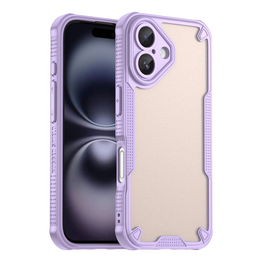 For iPhone 16 Plus Armor Glaze PC Hybrid TPU Phone Case(Purple) - iPhone 16 Plus Cases by buy2fix | Online Shopping UK | buy2fix