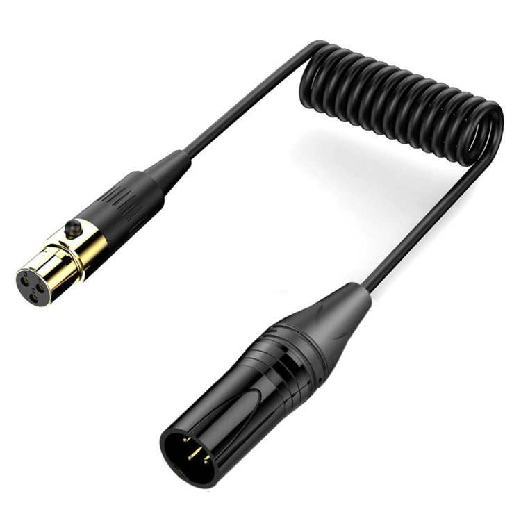 Mini XLR Female to XLR Male Audio Mixer Mini Microphone Coiled Audio Cable, Length: 0.5m(Black) - Microphone Audio Cable & Connector by buy2fix | Online Shopping UK | buy2fix