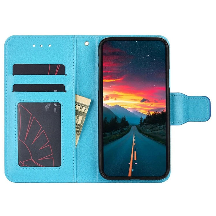 For iPhone 16 Pro Crystal Texture Leather Phone Case(Sky Blue) - iPhone 16 Pro Cases by buy2fix | Online Shopping UK | buy2fix