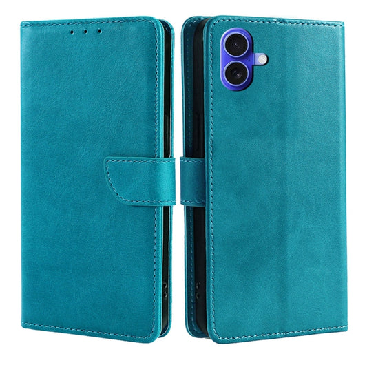 For iPhone 16 Calf Texture Buckle Flip Leather Phone Case(Light Blue) - iPhone 16 Cases by buy2fix | Online Shopping UK | buy2fix