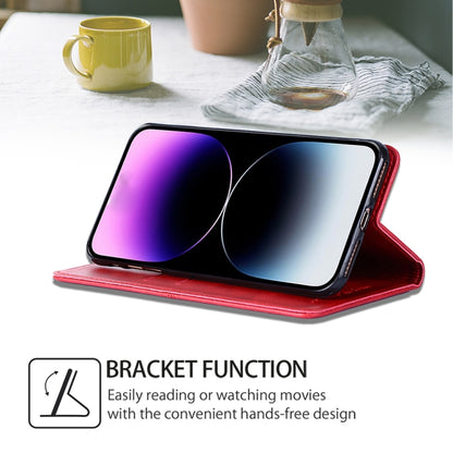 For iPhone 16 Pro Cow Texture Magnetic Leather Phone Case(Red) - iPhone 16 Pro Cases by buy2fix | Online Shopping UK | buy2fix