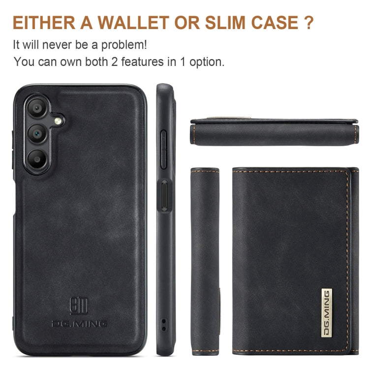 For Samsung Galaxy A16 5G DG.MING M1 Series 3-Fold Multi Card Wallet + Magnetic Phone Case(Black) - Galaxy Phone Cases by DG.MING | Online Shopping UK | buy2fix