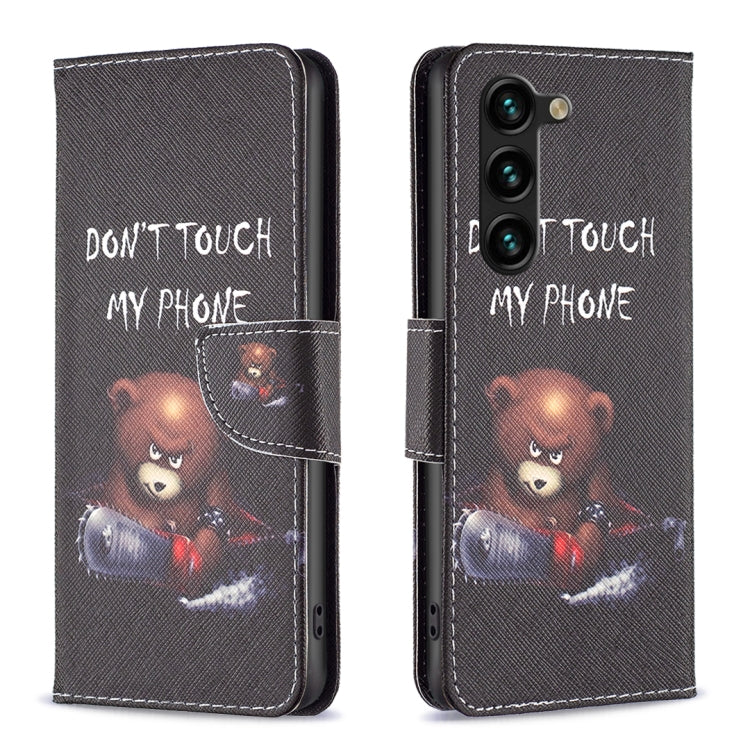 For Samsung Galaxy S25+ 5G Colored Drawing Pattern Leather Phone Case(Bear) - Galaxy S25+ 5G Cases by buy2fix | Online Shopping UK | buy2fix