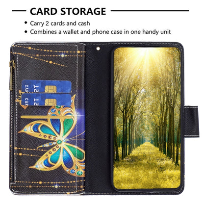 For Samsung Galaxy S25 5G Colored Drawing Pattern Zipper Leather Phone Case(Big Butterfly) - Galaxy S25 5G Cases by buy2fix | Online Shopping UK | buy2fix