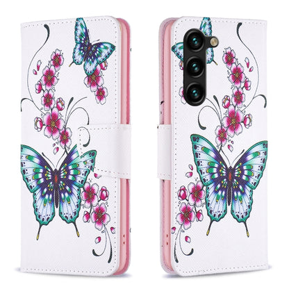 For Samsung Galaxy S25+ 5G Colored Drawing Pattern Leather Phone Case(Flowers Butterfly) - Galaxy S25+ 5G Tempered Glass by buy2fix | Online Shopping UK | buy2fix