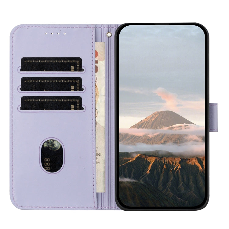 For Motorola Edge 5G 2024 Triangle Pattern Buckle Clasp Leather Phone Case(Light Purple) - Motorola Cases by buy2fix | Online Shopping UK | buy2fix