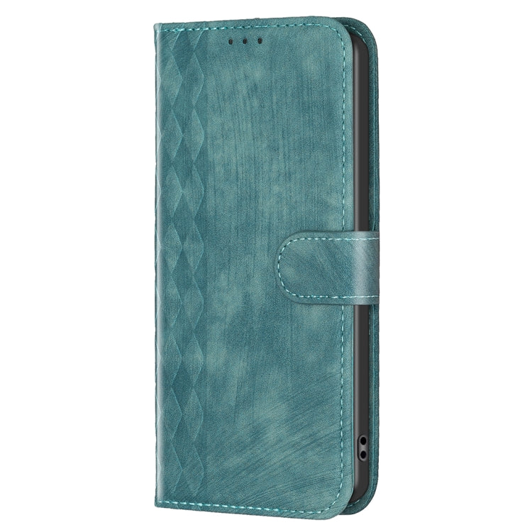 For Samsung Galaxy S25+ 5G Plaid Embossed Leather Phone Case(Green) - Galaxy S25+ 5G Cases by buy2fix | Online Shopping UK | buy2fix