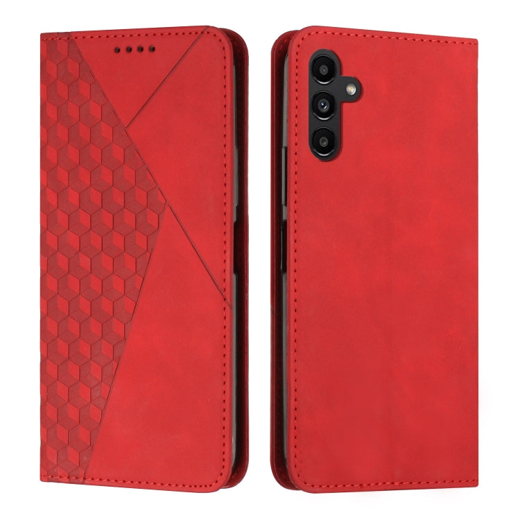 For Samsung Galaxy S25 / S24 5G Diamond Splicing Skin Feel Magnetic Leather Phone Case(Red) - Galaxy S25 5G Cases by buy2fix | Online Shopping UK | buy2fix