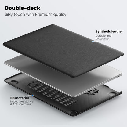 For MacBook Air 13.3 inch A2337 Business Magnetic Holder PC + PU Laptop Protective Case(Black) - MacBook Air Cases by buy2fix | Online Shopping UK | buy2fix