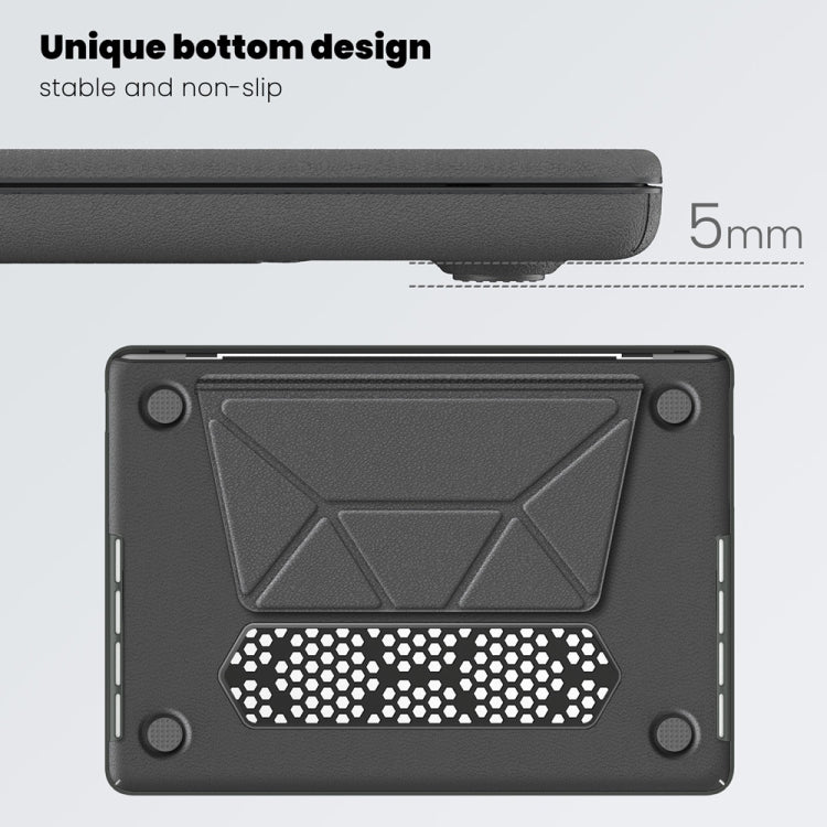 For MacBook Pro 14 inch A2918 / A2992 Business Magnetic Holder PC + PU Laptop Protective Case(Grey) - MacBook Pro Cases by buy2fix | Online Shopping UK | buy2fix