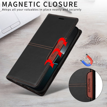 For iPhone 16 Pro Max GQUTROBE G01 RFID Anti-theft Leather Phone Case(Black) - iPhone 16 Pro Max Cases by GQUTROBE | Online Shopping UK | buy2fix