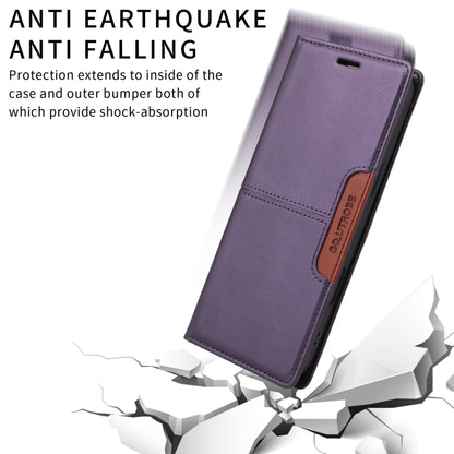 For iPhone 16 Pro Max GQUTROBE G01 RFID Anti-theft Leather Phone Case(Purple) - iPhone 16 Pro Max Cases by GQUTROBE | Online Shopping UK | buy2fix