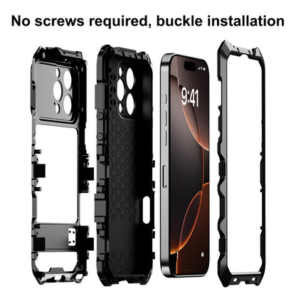 For iPhone 16 Pro R-JUST Life Waterproof Dustproof Shockproof Phone Case(Black) - iPhone 16 Pro Cases by R-JUST | Online Shopping UK | buy2fix