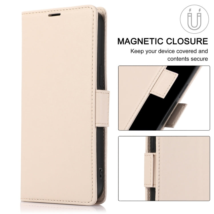 For Samsung Galaxy S25 / S24 5G Side Buckle RFID Anti-theft Leather Phone Case(Apricot) - Galaxy S25 5G Cases by buy2fix | Online Shopping UK | buy2fix