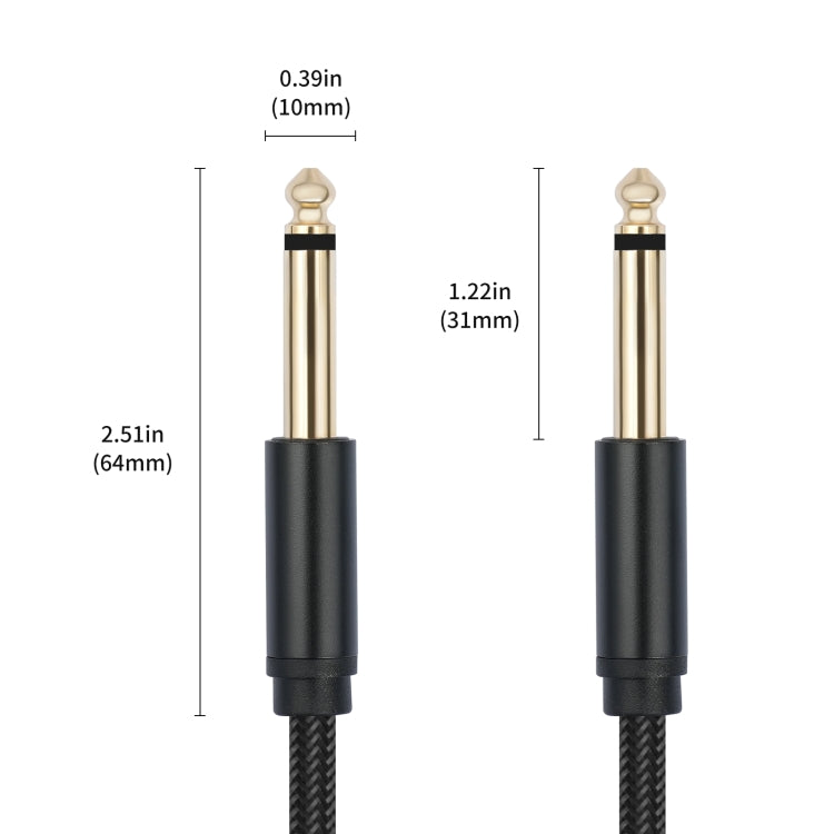 6.35mm 1/4 TRS Male to Male Electric Guitar Audio Cable, Length:5m - Microphone Audio Cable & Connector by buy2fix | Online Shopping UK | buy2fix