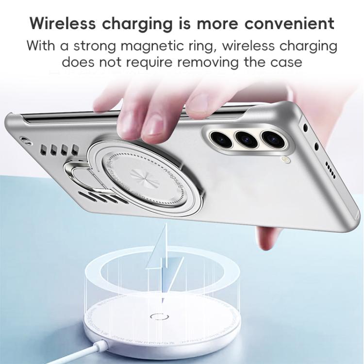 For Samsung Galaxy S25+ 5G Ice Sense Series Graphene Cooling MagSafe Holder Phone Case(Black) - Galaxy S25+ 5G Cases by buy2fix | Online Shopping UK | buy2fix