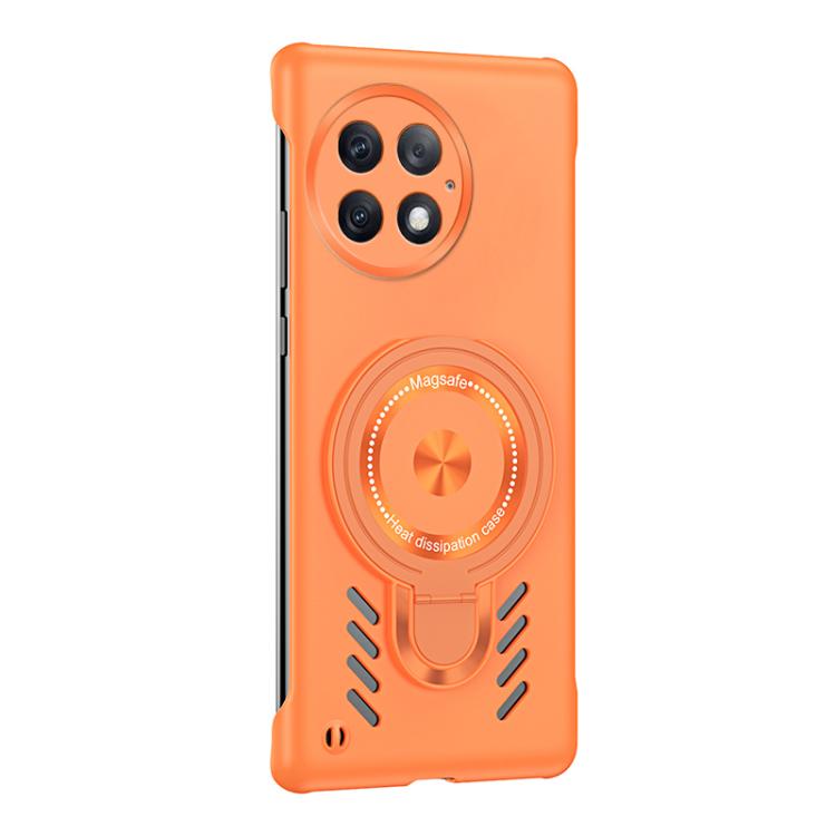 For OnePlus 13 Ice Sense Series Graphene Cooling MagSafe Holder Phone Case(Orange) - OnePlus Cases by buy2fix | Online Shopping UK | buy2fix