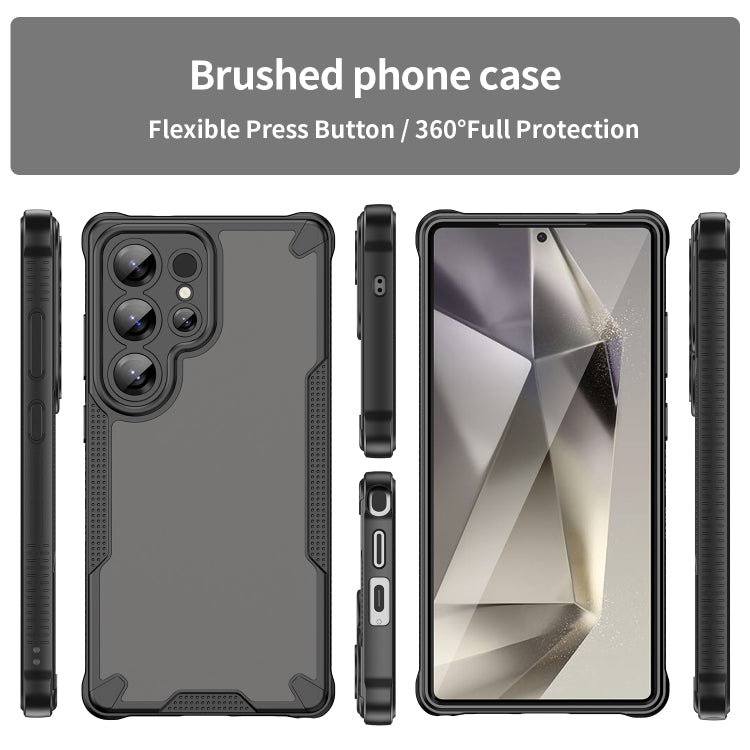 For Samsung Galaxy S25 Ultra 5G Armor Glaze PC Hybrid TPU Phone Case(Black) - Galaxy S25 Ultra 5G Cases by buy2fix | Online Shopping UK | buy2fix