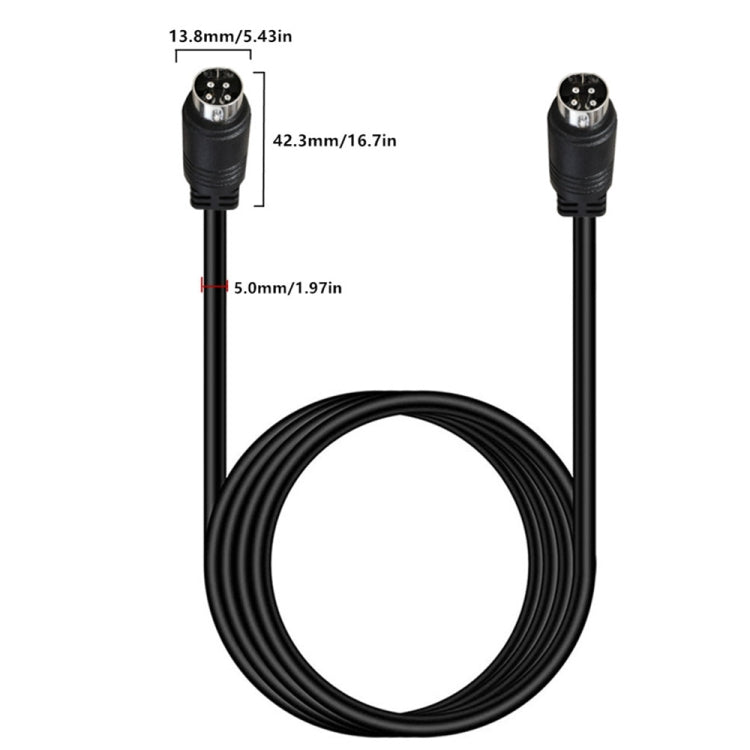 MD DIN 4 Pin Male to Male AC/DC Power Audio Adapter Cable, Length:0.5m(Black) - Microphone Audio Cable & Connector by buy2fix | Online Shopping UK | buy2fix