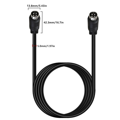 MD DIN 4 Pin Male to Male AC/DC Power Audio Adapter Cable, Length:5m(Black) - Microphone Audio Cable & Connector by buy2fix | Online Shopping UK | buy2fix