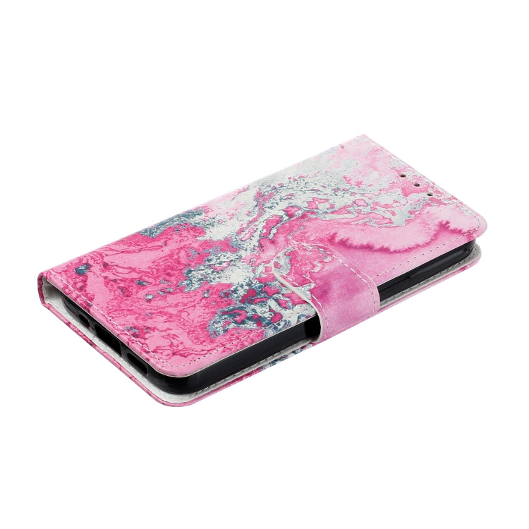 For OnePlus 13 Colored Drawing Marble Pattern Leather Phone Case(Pink Seawater) - OnePlus Cases by buy2fix | Online Shopping UK | buy2fix