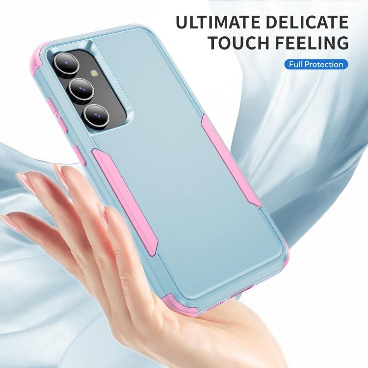 For Samsung Galaxy S25 5G TPU + PC Shockproof Protective Phone Case(Grey Green + Pink) - Galaxy S25 5G Cases by buy2fix | Online Shopping UK | buy2fix