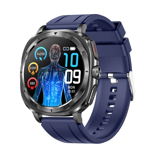 ET492 1.43 inch AMOLED Screen Silicone Strap Smart Watch Supports ECG/Blood Sugar Monitoring(Blue) - Smart Watches by buy2fix | Online Shopping UK | buy2fix