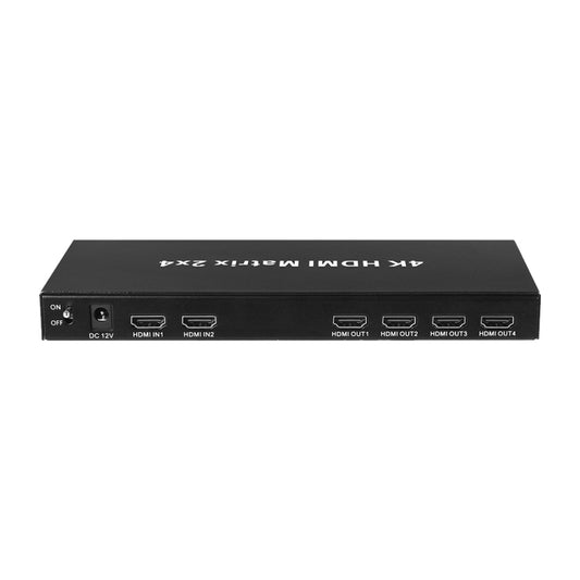 Measy MT4324 4K 30Hz 2 In 4 Out HDMI Matrix Switch Support Seamless Switching, EU Plug(Black) - Switch by Measy | Online Shopping UK | buy2fix