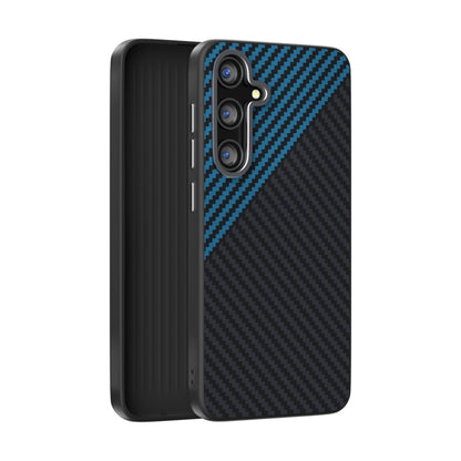 For Samsung Galaxy S25+ 5G / S24+ 5G ABEEL C Carbon Fiber Series 6D Micro Relief MagSafe Phone Case(Black Blue) - Galaxy S25+ 5G Cases by buy2fix | Online Shopping UK | buy2fix