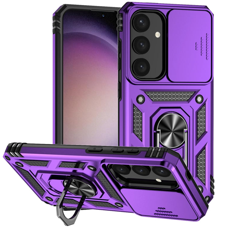 For Samsung Galaxy S25 5G Sliding Camshield Holder Phone Case(Purple) - Galaxy S25 5G Cases by buy2fix | Online Shopping UK | buy2fix