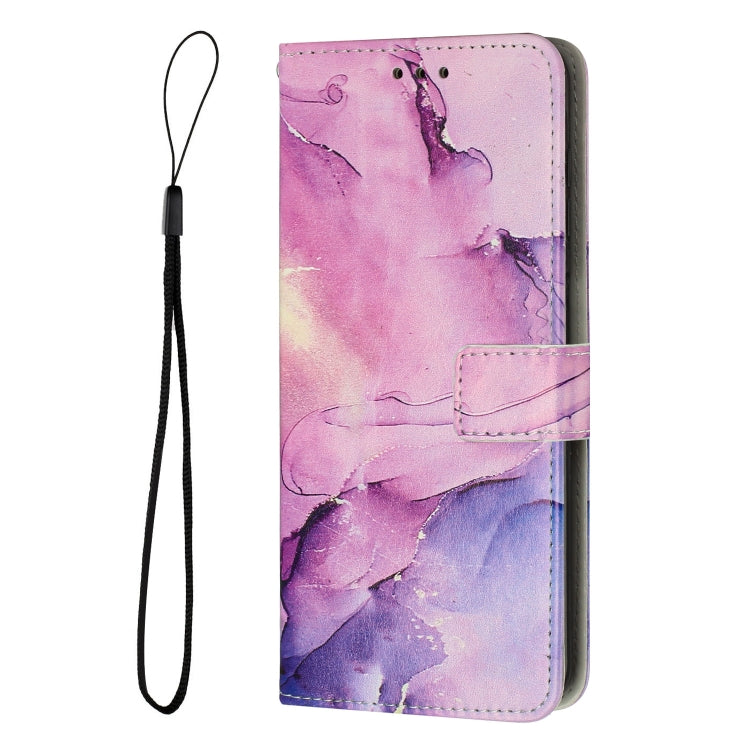 For Samsung Galaxy S25 Ultra 5G Painted Marble Pattern Leather Phone Case(Purple) - Galaxy S25 Ultra 5G Cases by buy2fix | Online Shopping UK | buy2fix