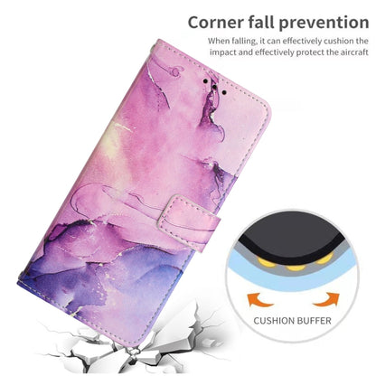 For Samsung Galaxy S25 Ultra 5G Painted Marble Pattern Leather Phone Case(Purple) - Galaxy S25 Ultra 5G Cases by buy2fix | Online Shopping UK | buy2fix