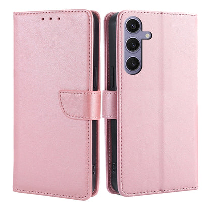 For Samsung Galaxy S25+ 5G Calf Texture Buckle Flip Leather Phone Case(Rose Gold) - Galaxy S25+ 5G Cases by buy2fix | Online Shopping UK | buy2fix