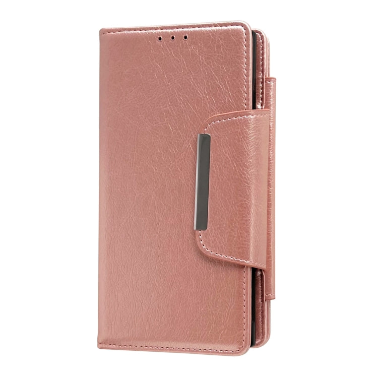 For Samsung Galaxy S25 Ultra 5G Multifunctional 7-Card Wallet Leather Phone Case(Rose Gold) - Galaxy S25 Ultra 5G Cases by buy2fix | Online Shopping UK | buy2fix