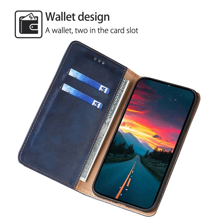 For Samsung Galaxy S25+ 5G Gloss Oil Solid Color Magnetic Leather Phone Case(Blue) - Galaxy S25+ 5G Cases by buy2fix | Online Shopping UK | buy2fix