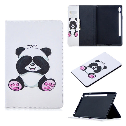 For Samsung Galaxy Tab S8 / Galaxy Tab S7 T870 Colored Drawing Pattern Horizontal Flip Leather Case with Holder & Card Slots & Wallet(Panda) - Galaxy Tab S8 Cases by buy2fix | Online Shopping UK | buy2fix