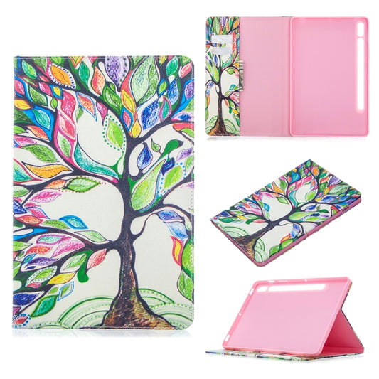 For Samsung Galaxy Tab S8 / Galaxy Tab S7 T870 Colored Drawing Pattern Horizontal Flip Leather Case with Holder & Card Slots & Wallet(Tree of Life) - Galaxy Tab S8 Cases by buy2fix | Online Shopping UK | buy2fix