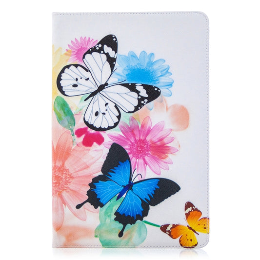 For Samsung Galaxy Tab S8 / Galaxy Tab S7 T870 Colored Drawing Pattern Horizontal Flip Leather Case with Holder & Card Slots & Wallet(Two Butterflies) - Galaxy Tab S8 Cases by buy2fix | Online Shopping UK | buy2fix