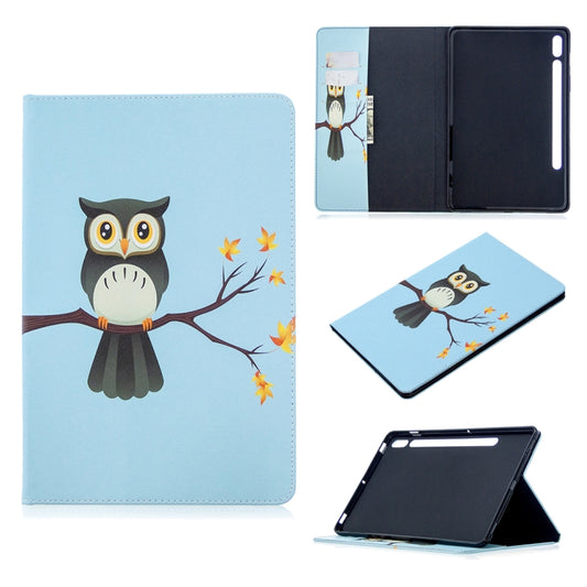 For Samsung Galaxy Tab S8 / Galaxy Tab S7 T870 Colored Drawing Pattern Horizontal Flip Leather Case with Holder & Card Slots & Wallet(Eagle on The Tree) - Galaxy Tab S8 Cases by buy2fix | Online Shopping UK | buy2fix