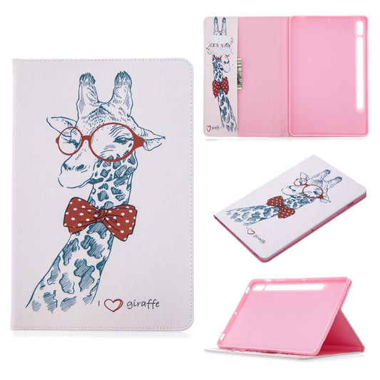 For Samsung Galaxy Tab S8 / Galaxy Tab S7 T870 Colored Drawing Pattern Horizontal Flip Leather Case with Holder & Card Slots & Wallet(Deer) - Galaxy Tab S8 Cases by buy2fix | Online Shopping UK | buy2fix