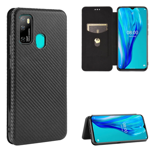 For Ulefone Note 9P Carbon Fiber Texture Horizontal Flip TPU + PC + PU Leather Case with Card Slot & Lanyard(Black) - Ulefone Cases by buy2fix | Online Shopping UK | buy2fix