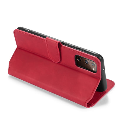 For Samsung Galaxy S20 FE DG.MING Retro Oil Side Horizontal Flip Case with Holder & Card Slots & Wallet(Red) - Galaxy S20 FE Cases by DG.MING | Online Shopping UK | buy2fix