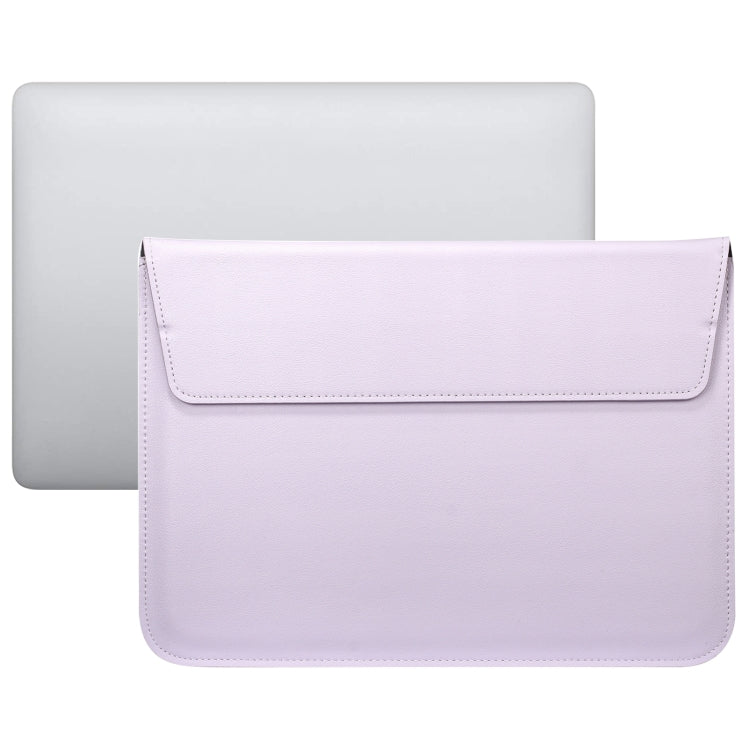 PU Leather Ultra-thin Envelope Bag Laptop Bag for MacBook Air / Pro 13 inch, with Stand Function(Light Purple) - Protective Bags by buy2fix | Online Shopping UK | buy2fix