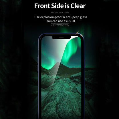 For iPhone 12 mini Double Sides Tempered Glass Magnetic Adsorption Metal Frame Anti-peep Screen Case (Deep Green) - iPhone 12 mini Cases by buy2fix | Online Shopping UK | buy2fix