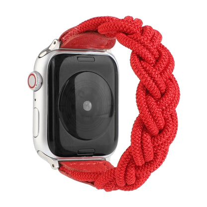 Elastic Woven Watch Band For Apple Watch Ultra 49mm&Watch Ultra 2 49mm / Series 9&8&7 45mm / SE 3&SE 2&6&SE&5&4 44mm / 3&2&1 42mm, Length:160mm(Red) - Watch Bands by buy2fix | Online Shopping UK | buy2fix