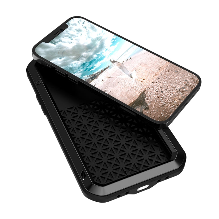 For iPhone 12 Pro LOVE MEI Metal Shockproof Life Waterproof Dustproof Protective Case(Black) - iPhone 12 / 12 Pro Cases by LOVE MEI | Online Shopping UK | buy2fix