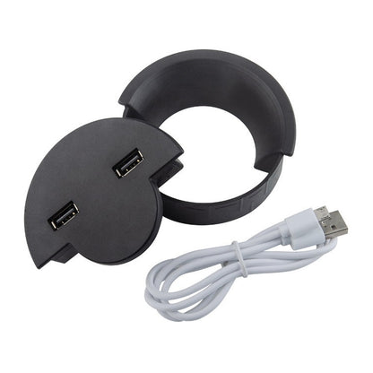 80mm Desktop Outlet USB Cable Wire Hole Cover Round Winder Holder - Cable Organizer by buy2fix | Online Shopping UK | buy2fix