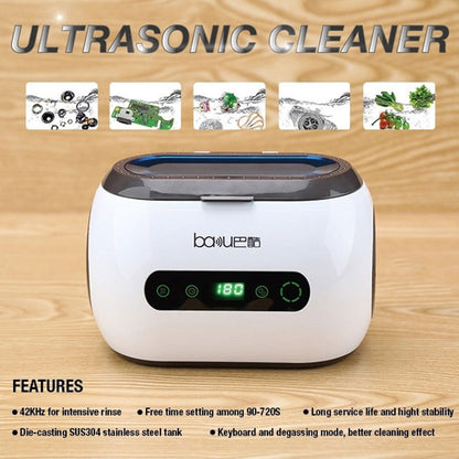 baku BA-3060 110V Household Glasses Jewelry Cleaning Tools Ultrasonic Cleaning Machine, US Plug - Cleanser by buy2fix | Online Shopping UK | buy2fix
